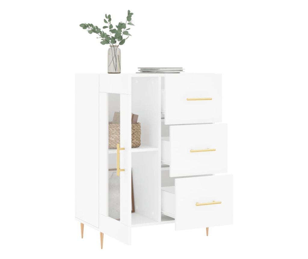 Konzola, bijela, 69,5x34x90 cm, kompozitno drvo - 4