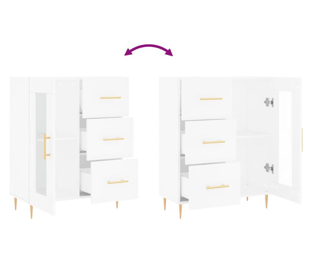 Konzola, bijela, 69,5x34x90 cm, kompozitno drvo - 9