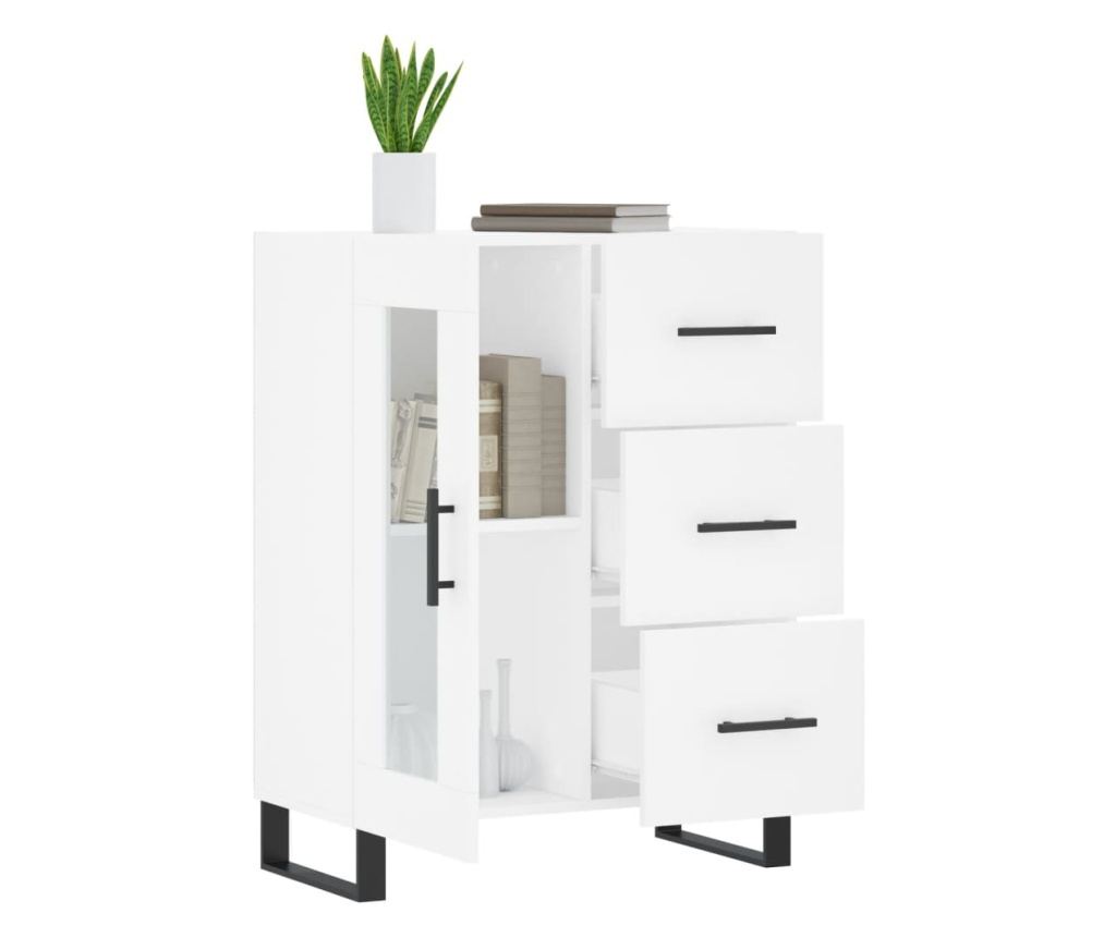 Konzola, bijela, 69,5x34x90 cm, kompozitno drvo - 4