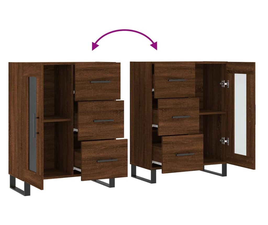 "Komoda, smeđi hrast, 69,5x34x90 cm, obrađeno drvo" - 9