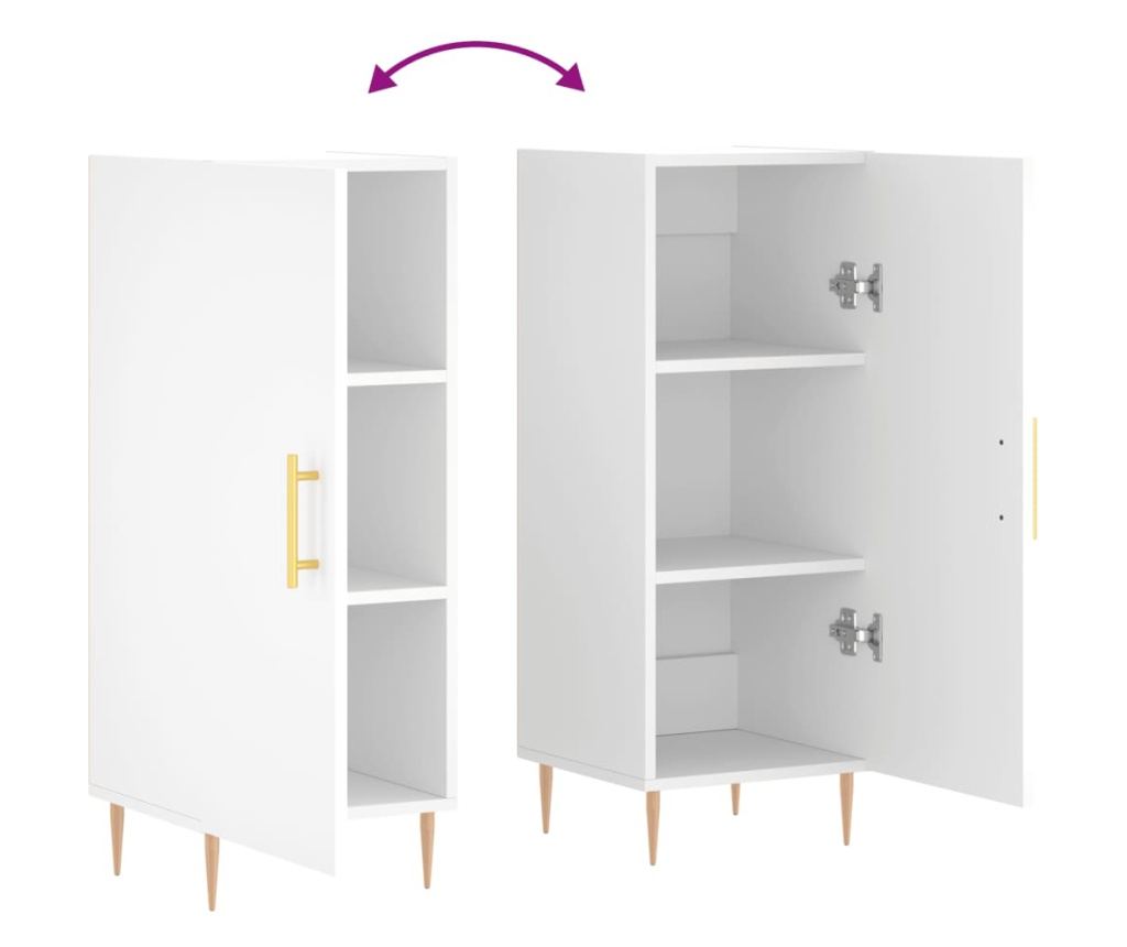 Konzola, bijela, 34,5x34x90 cm, kompozitno drvo - 9