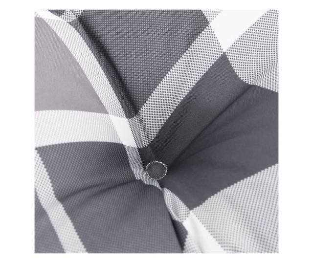 4 db szürke kockás oxford szövet alacsony háttámlájú székpárna