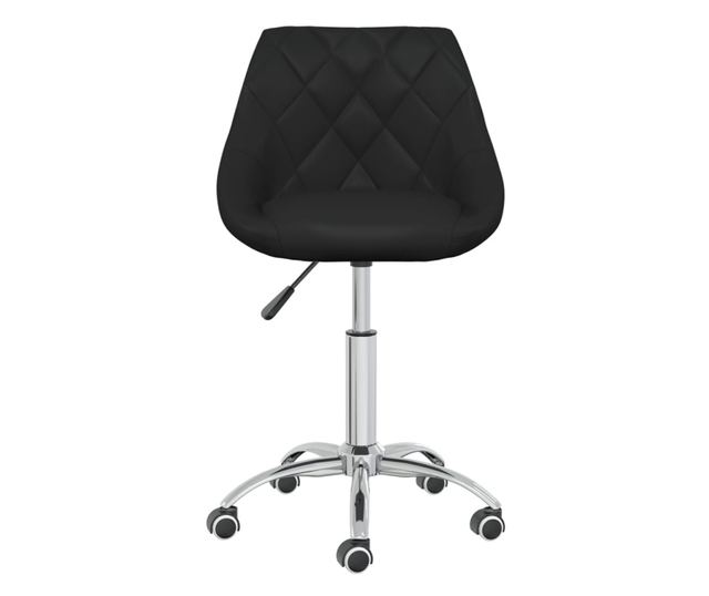 Vrtljivi kuhinjski stoli, 6 kosov, črno umetno usnje