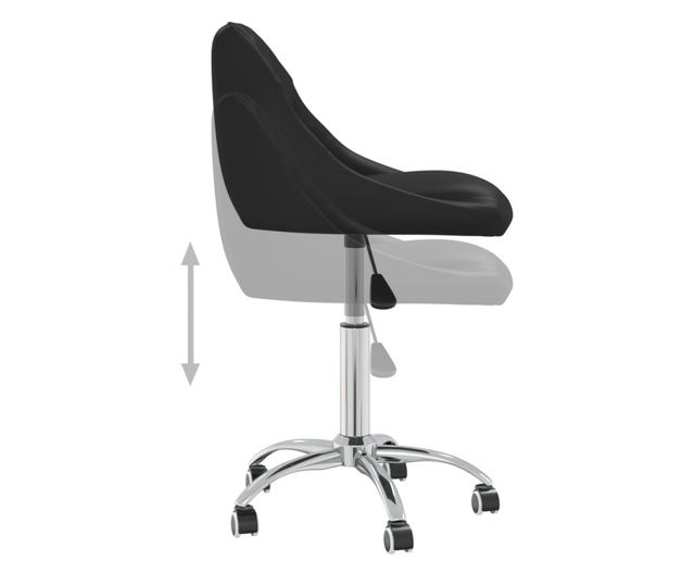 Vrtljivi kuhinjski stoli, 6 kosov, črno umetno usnje