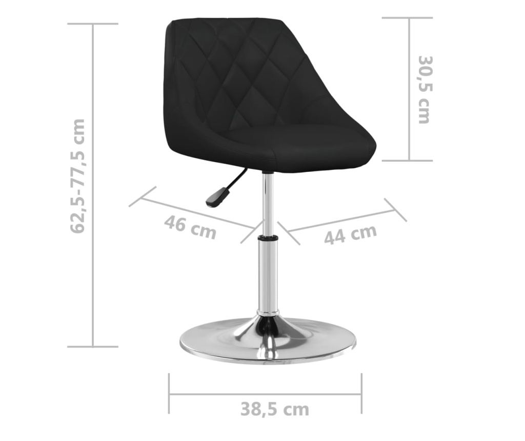 Jedilni stoli, 4 kosi, črna, umetno usnje - 7
