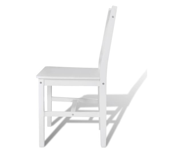 Jedilni stoli, 2 kosa, beli, borov les