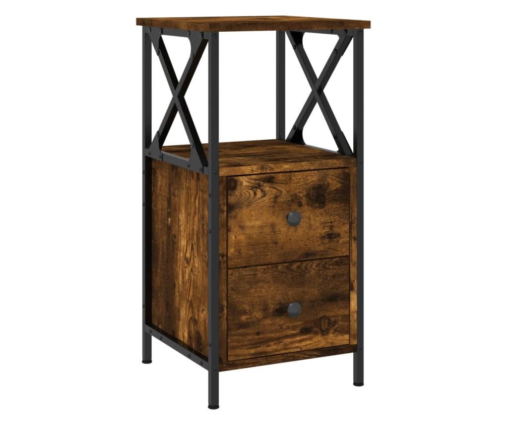 Noćni ormarići, 2 kom., dimljeni hrast, 34x35,5x70 cm, kompozitno drvo - 3