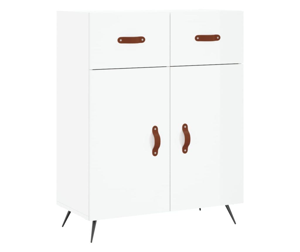 Konzola, bijela visokog sjaja, 69,5x34x90 cm, kompozitno drvo - 2