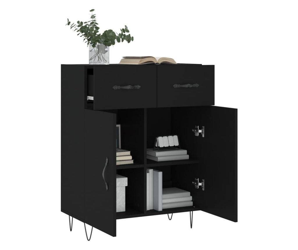 Konzola, crna, 69,5x34x90 cm, kompozitno drvo - 4