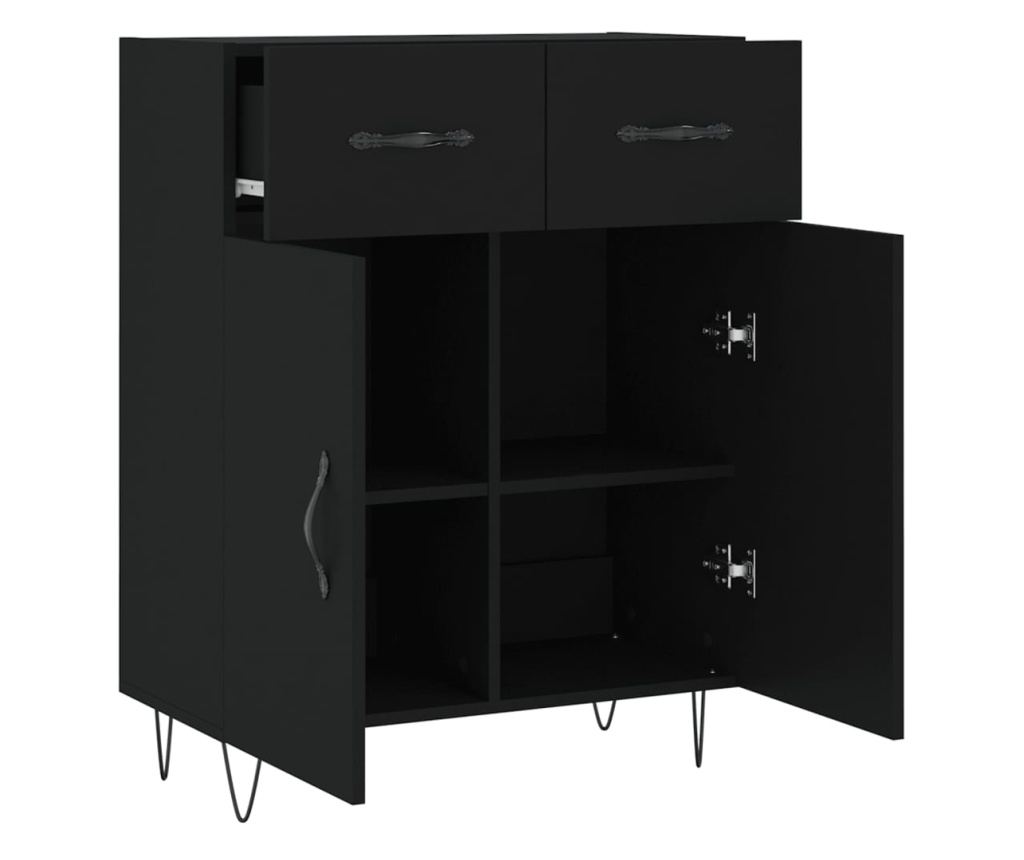 Konzola, crna, 69,5x34x90 cm, kompozitno drvo - 5