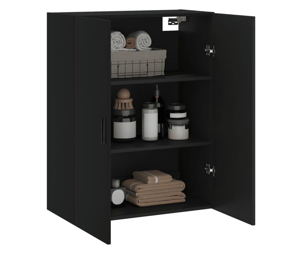 Zidni ormarić, crni, 69,5x34x90 cm - 5