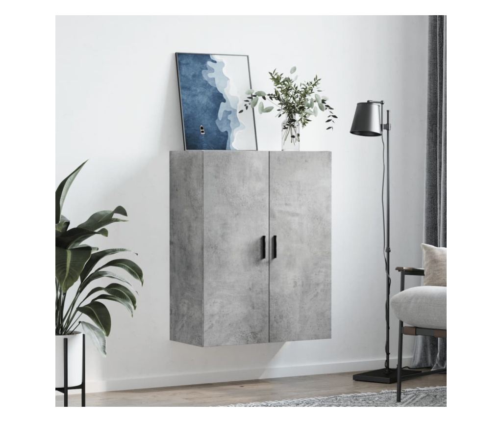 Ormar za montažu na zid, betonsko siva, 69,5x34x90 cm - 3