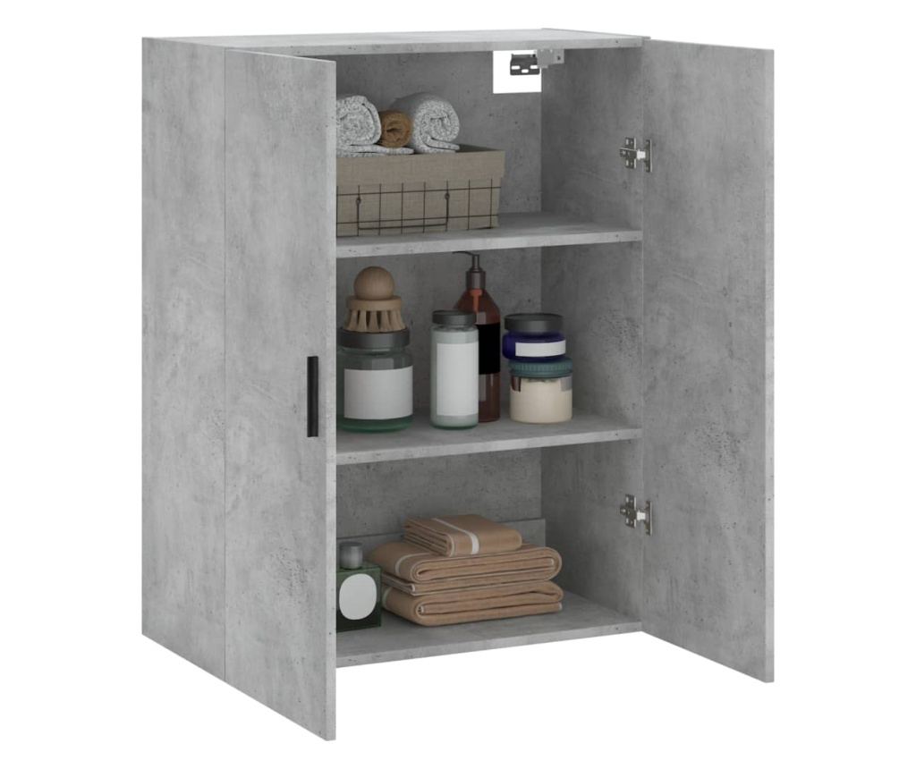 Ormar za montažu na zid, betonsko siva, 69,5x34x90 cm - 5