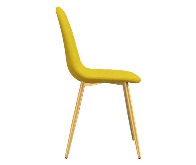 Jedilni stoli, komplet 6, gorčično rumena, žamet