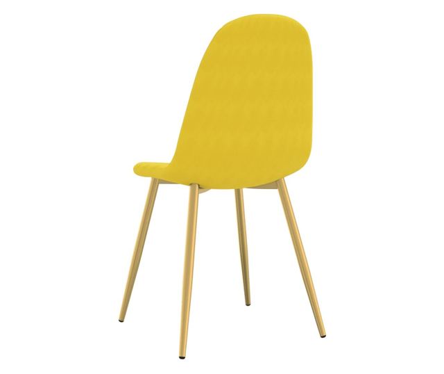 Jedilni stoli, komplet 6, gorčično rumena, žamet