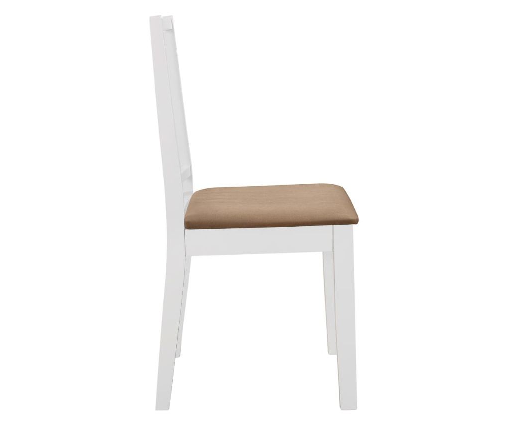 Jedilni stoli z blazinami, 6 kosov, beli, masivni les - 4
