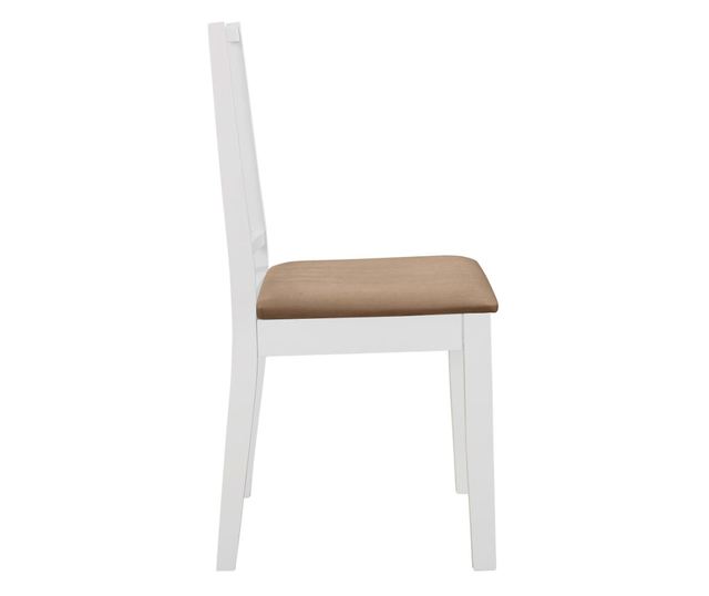 Jedilni stoli z blazinami, 6 kosov, beli, masivni les