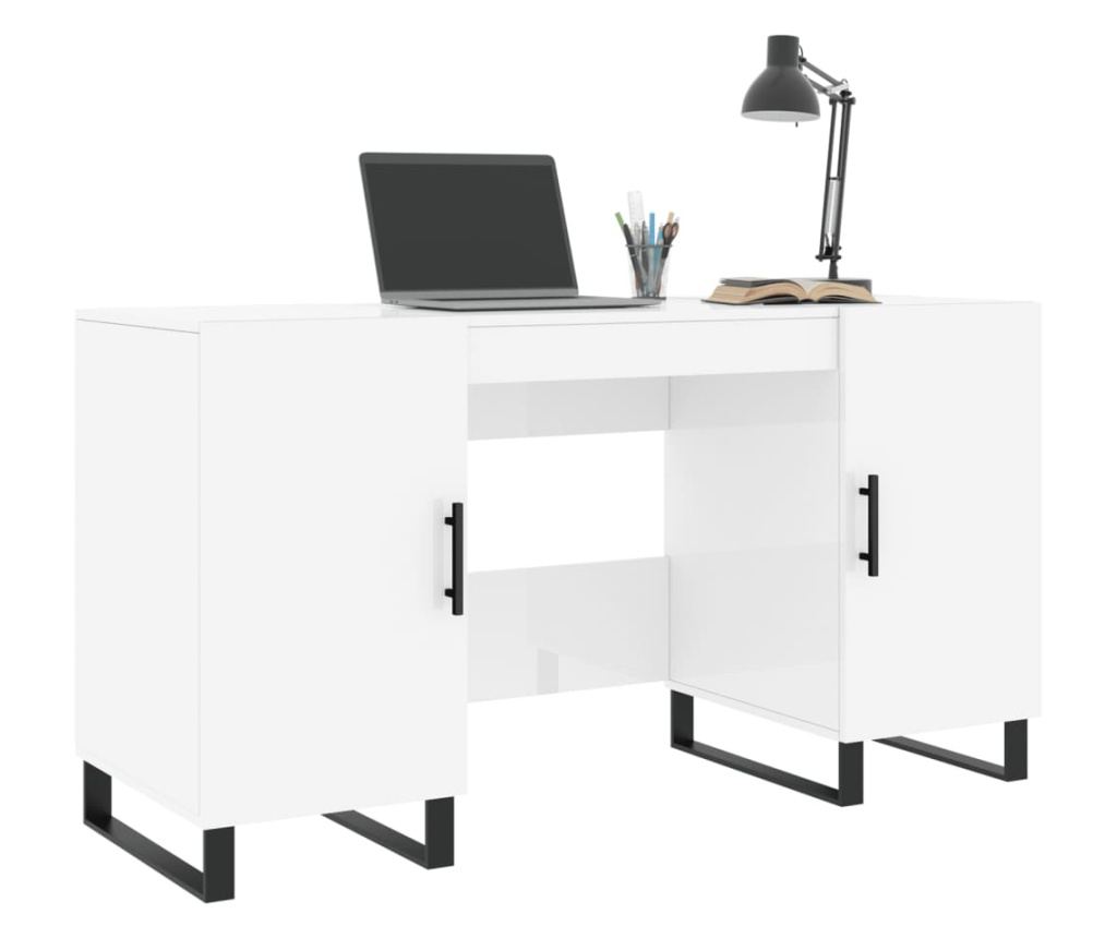 Bijeli sjajni stol, 140x50x75 cm, kompozitno drvo - 3