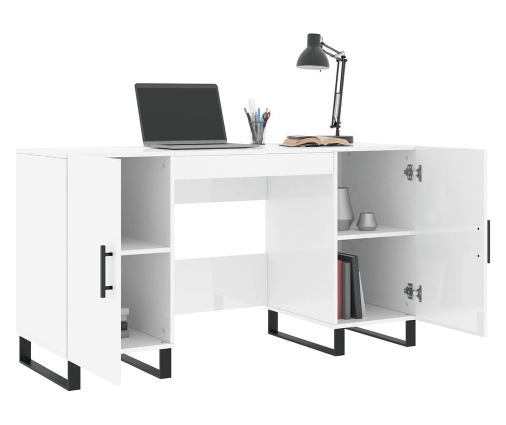 Bijeli sjajni stol, 140x50x75 cm, kompozitno drvo - 4
