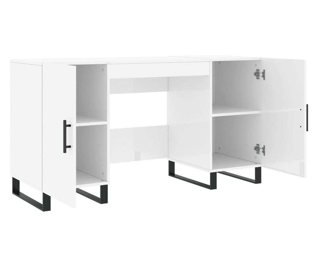 Bijeli sjajni stol, 140x50x75 cm, kompozitno drvo - 5
