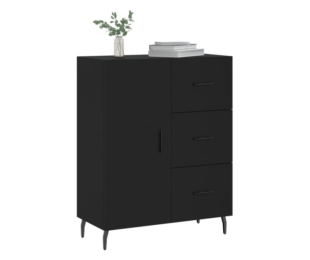 Konzola, crna, 69,5x34x90 cm, kompozitno drvo - 3