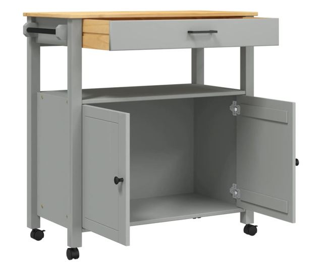 MONZA tömör fenyőfa konyhai kocsi 84 x 40 x 90 cm