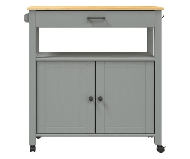 MONZA tömör fenyőfa konyhai kocsi 84 x 40 x 90 cm