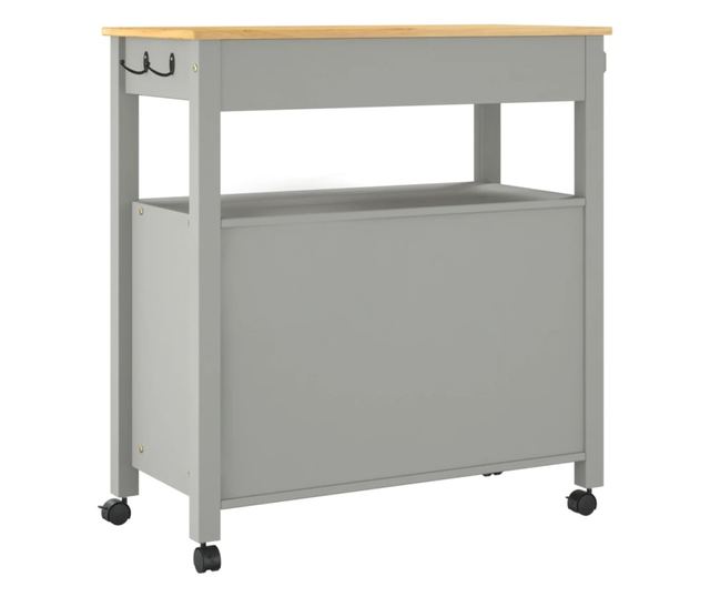 MONZA tömör fenyőfa konyhai kocsi 84 x 40 x 90 cm