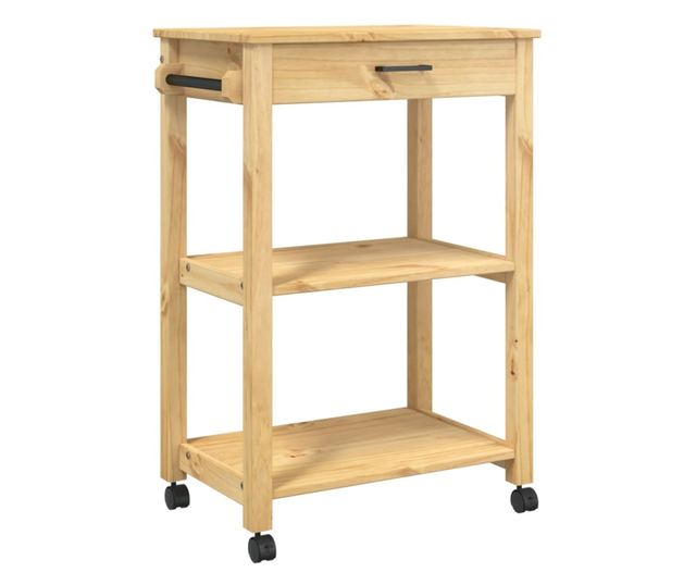 MONZA tömör fenyőfa konyhai kocsi 60 x 40 x 90 cm