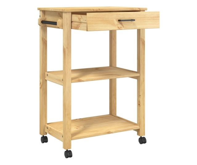 MONZA tömör fenyőfa konyhai kocsi 60 x 40 x 90 cm