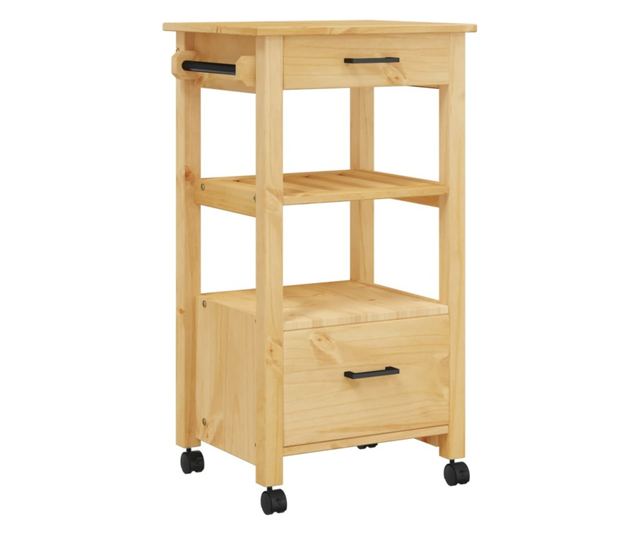 MONZA tömör fenyőfa konyhai kocsi 48 x 40 x 90 cm