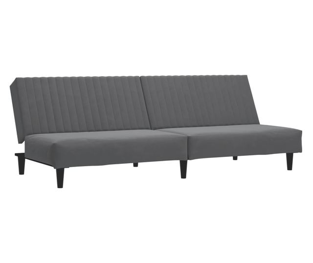 kétszemélyes sötétszürke bársony kanapéágy