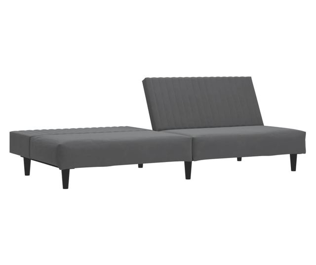 kétszemélyes sötétszürke bársony kanapéágy