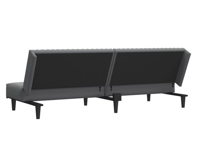 kétszemélyes sötétszürke bársony kanapéágy