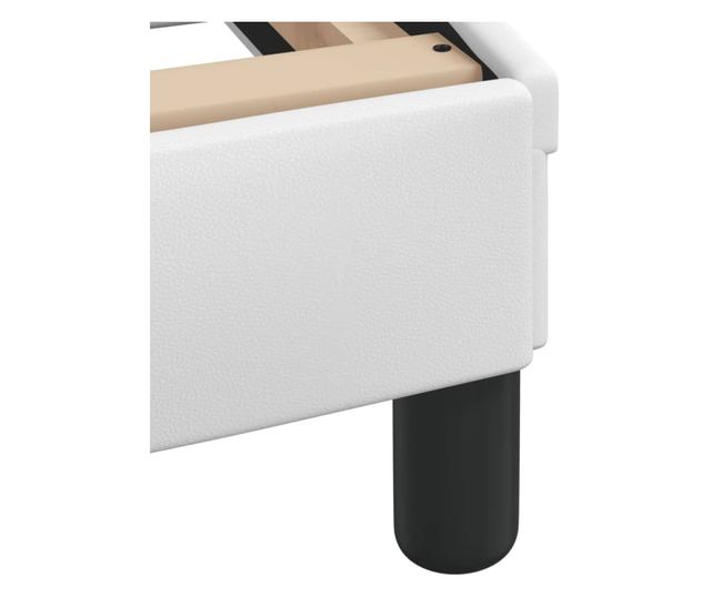 Легло с матрак, бяло, 180x200 см, изкуствена кожа