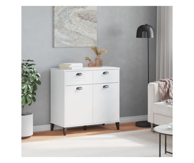 VIKEN fehér szerelt fa tálalószekrény 80 x 40 x 80 cm