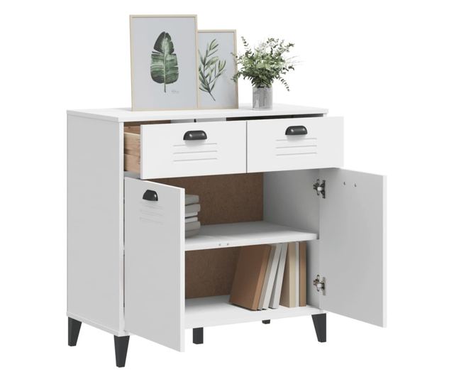 VIKEN fehér szerelt fa tálalószekrény 80 x 40 x 80 cm