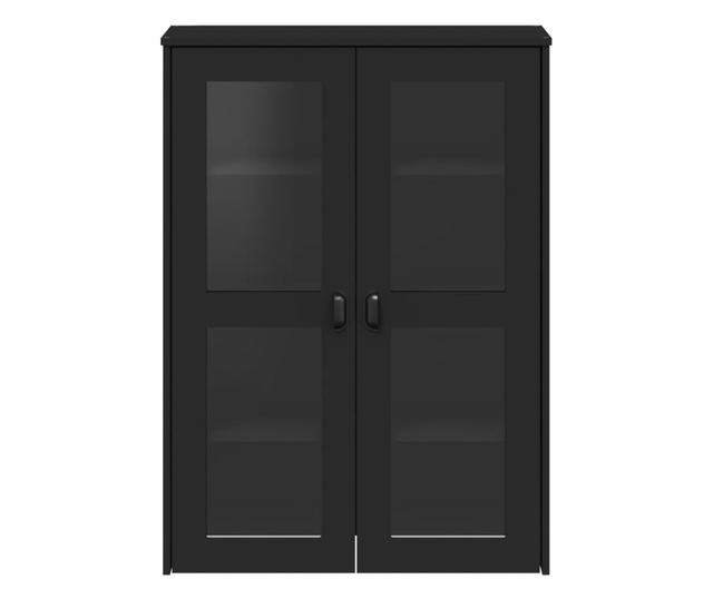 VIKEN fekete szerelt fa felső elem tálalószekrényhez