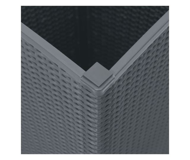 4 db szürke polipropilén kerti ültetőláda 32,5 x 32,5 x 57 cm