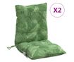 2 db levélmintás oxford szövet alacsony háttámlájú székpárna