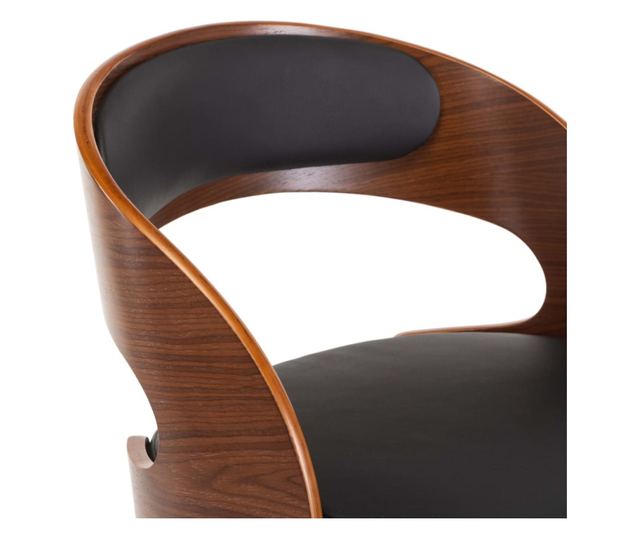 Vrtljivi stoli, 2 kosa, črni, upognjen les in umetno usnje