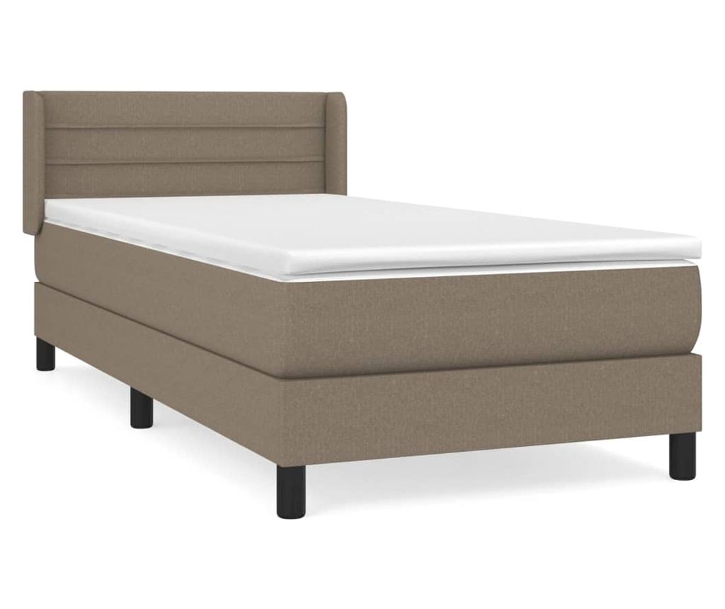 Боксспринг легло с матрак, таупе сиво, 100x200 см, текстил - 2