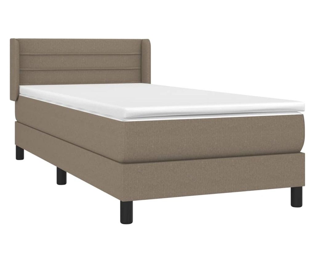 Боксспринг легло с матрак, таупе сиво, 100x200 см, текстил - 3