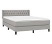 Континентално легло, светло сиво, 140x200 см, текстилен материал thumbnail 3
