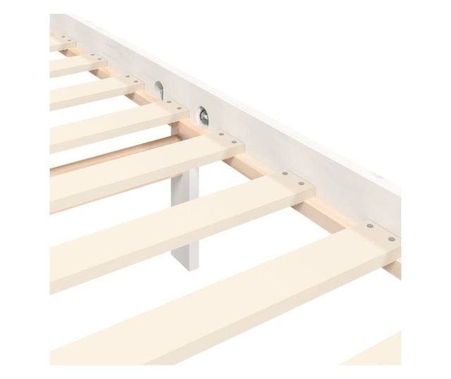 Рамка за легло с табла, бяла, 200x200 см, масивно дърво