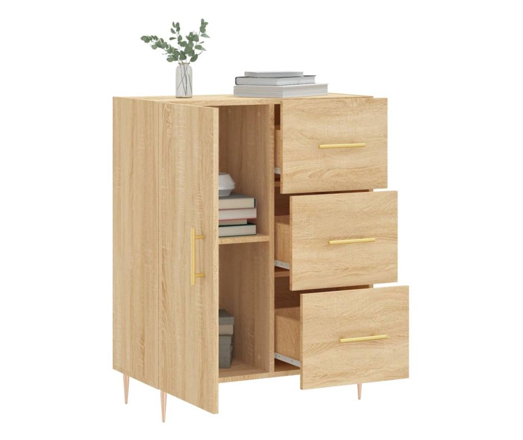 Komoda, hrast sonoma, 69,5x34x90 cm, kompozitno drvo - 4
