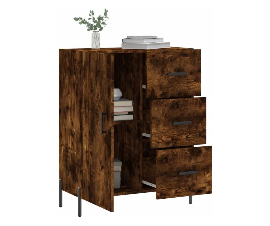 Konzola, dimljeni hrast, 69,5x34x90 cm, kompozitno drvo - 4