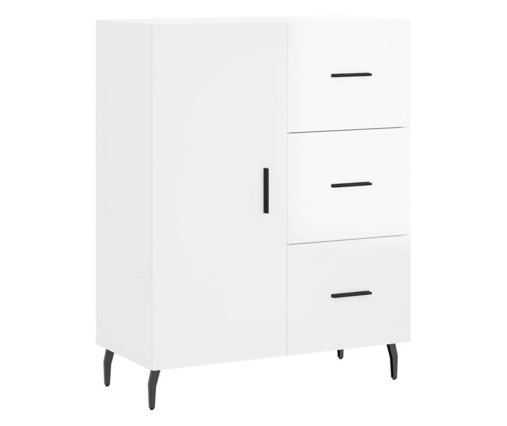 Konzola, bijela visokog sjaja, 69,5x34x90 cm, kompozitno drvo - 2