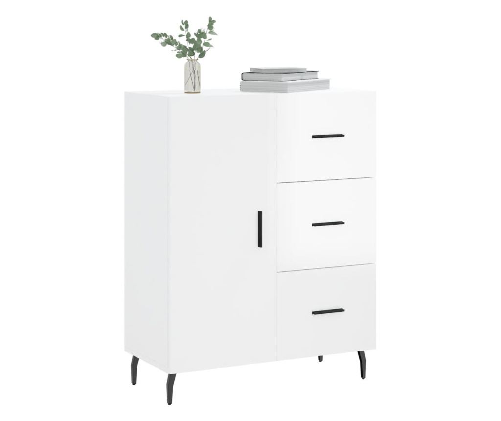 Konzola, bijela visokog sjaja, 69,5x34x90 cm, kompozitno drvo - 3