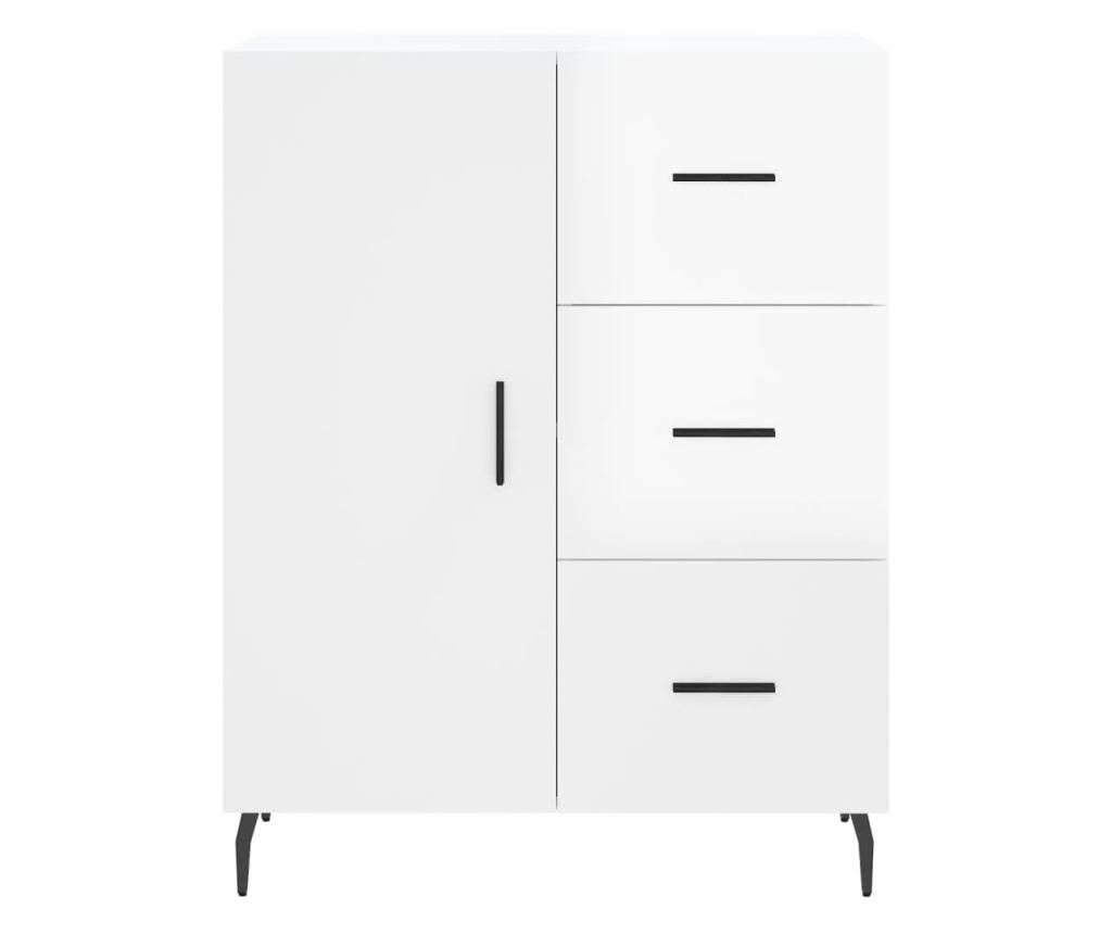 Konzola, bijela visokog sjaja, 69,5x34x90 cm, kompozitno drvo - 5